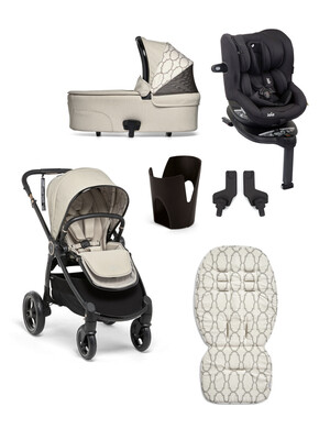Ocarro 6 Piece Essentials Bundle Fuse with Joie i-Spin 360 i-Size Car Seat Coal